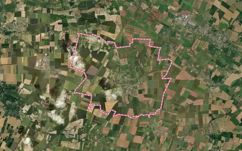 Vue satellite de Fors avec ses contours administratifs