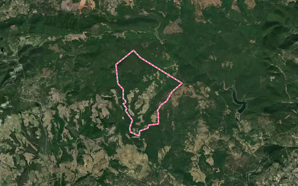 Vue satellite de Fos avec ses contours administratifs