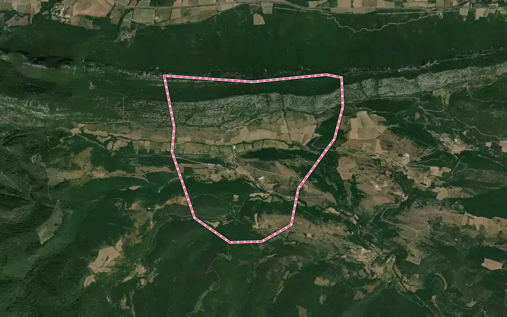 Vue satellite de Fosse avec ses contours administratifs