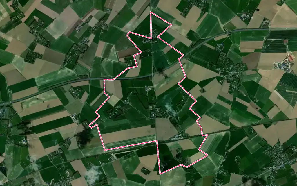 Vue satellite de Foucart avec ses contours administratifs