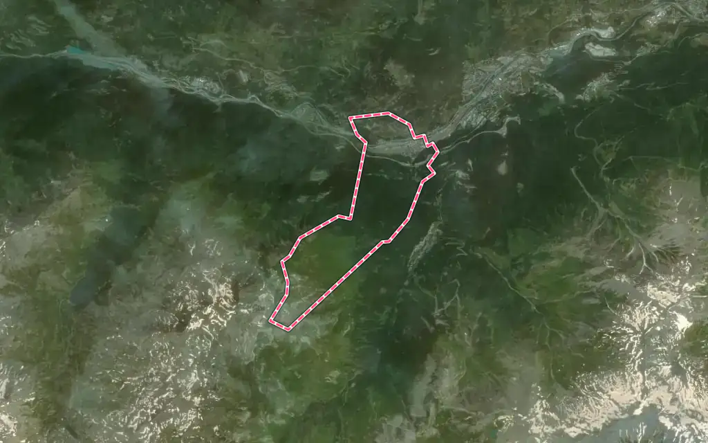 Vue satellite de Fourneaux avec ses contours administratifs