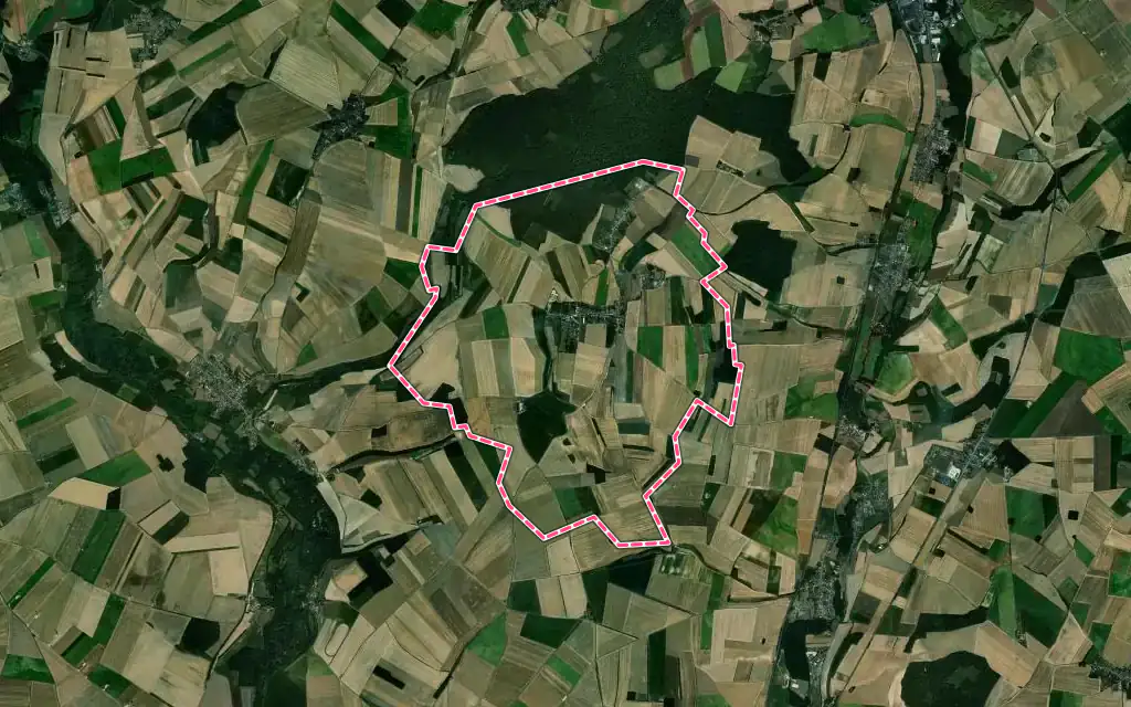 Vue satellite de Fournival avec ses contours administratifs