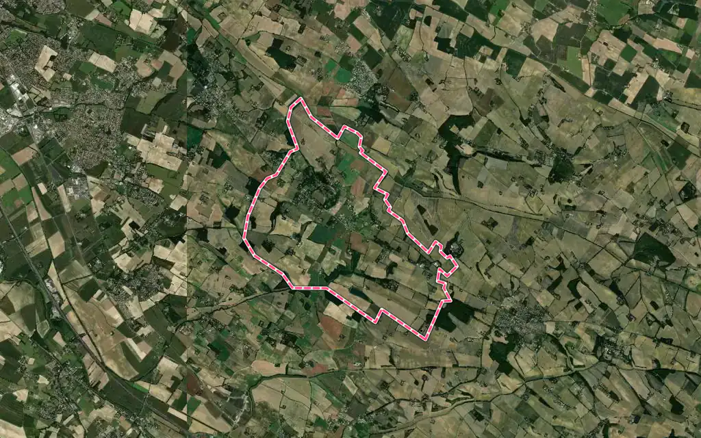 Vue satellite de Fourquevaux avec ses contours administratifs