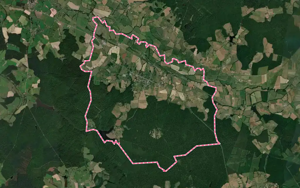 Vue satellite de Fours avec ses contours administratifs