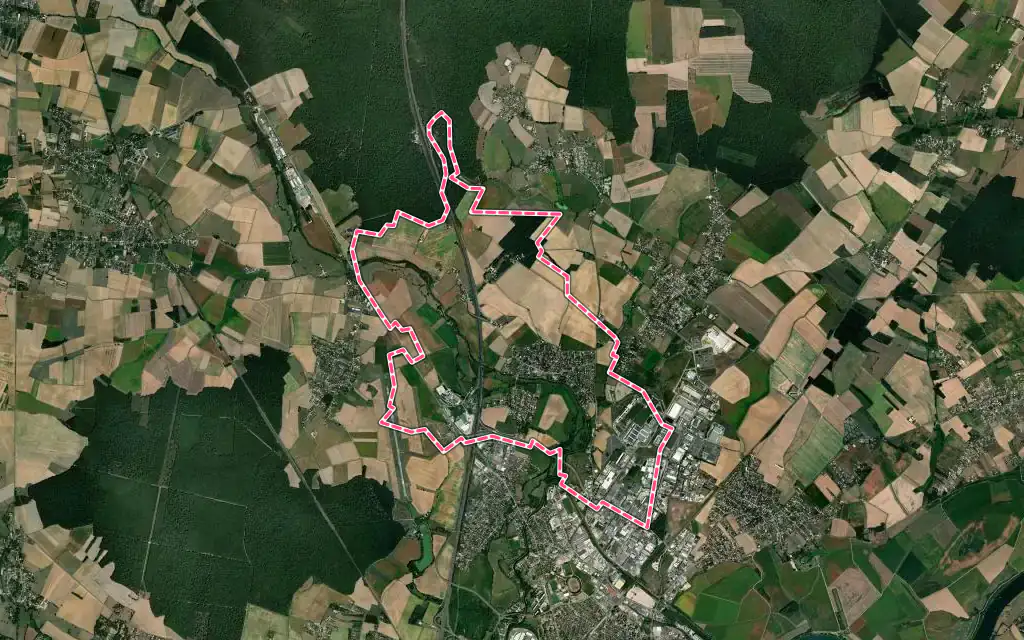 Vue satellite de Fragnes-La Loyère avec ses contours administratifs