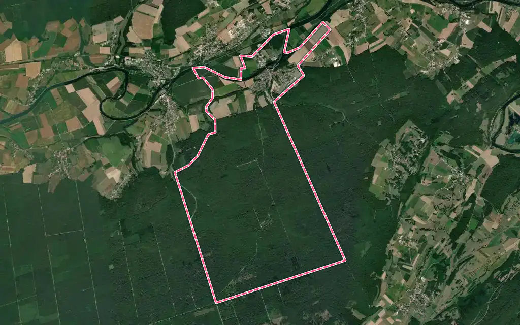 Vue satellite de Fraisans avec ses contours administratifs