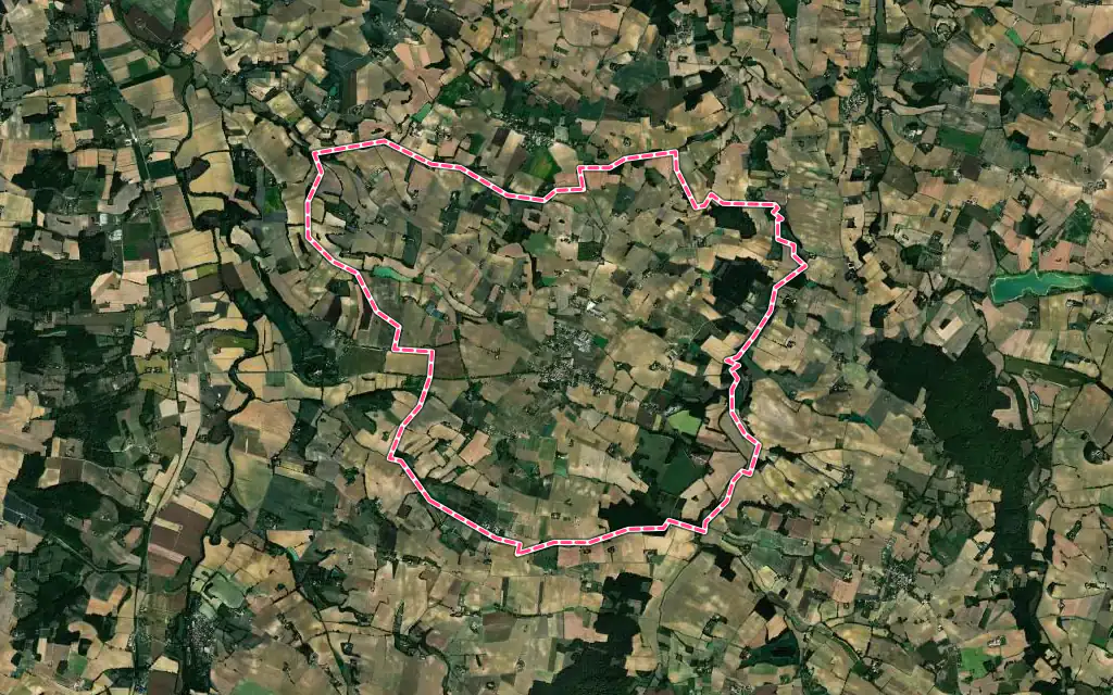 Vue satellite de Francescas avec ses contours administratifs