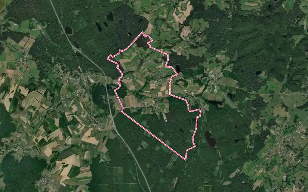 Vue satellite de Franchevelle avec ses contours administratifs