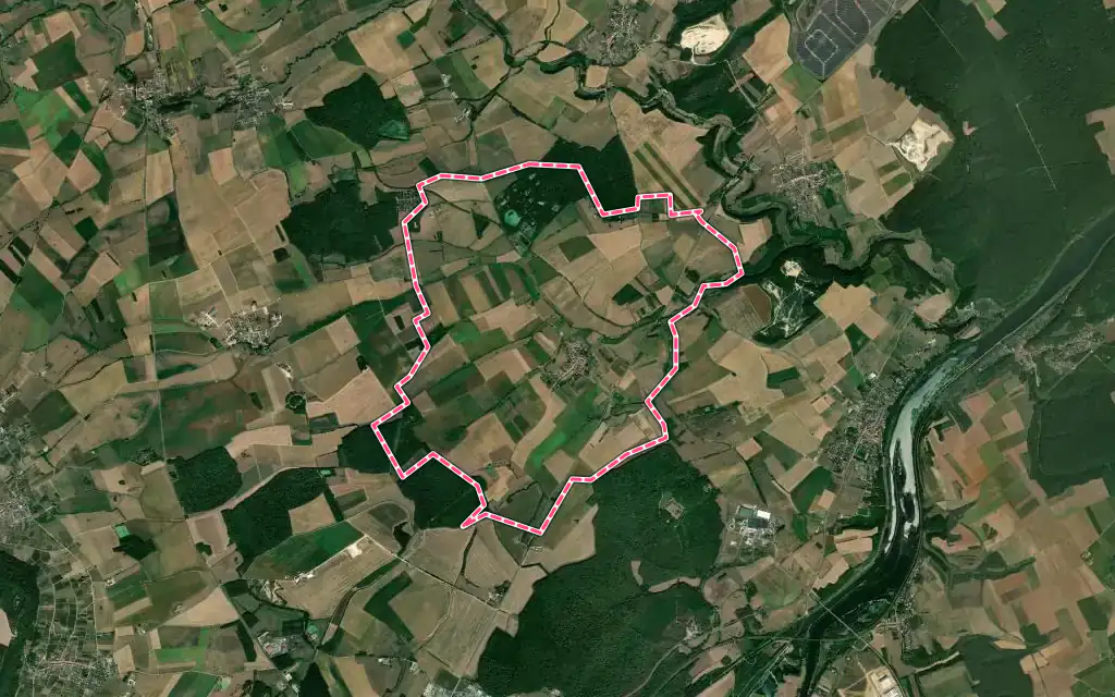 Vue satellite de Francheville avec ses contours administratifs
