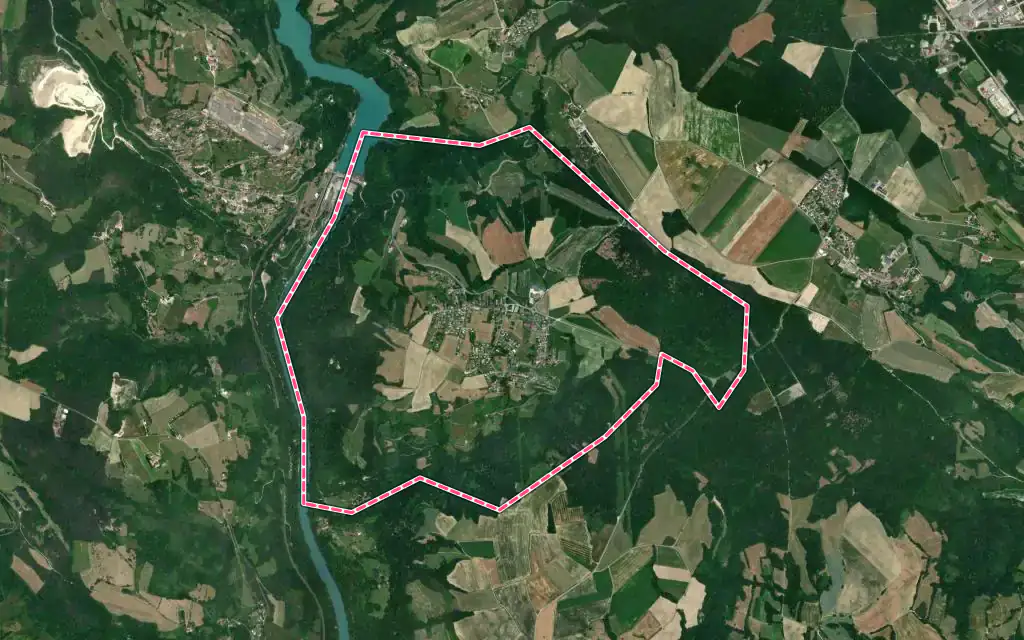 Vue satellite de Franclens avec ses contours administratifs