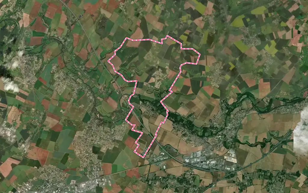Vue satellite de François avec ses contours administratifs