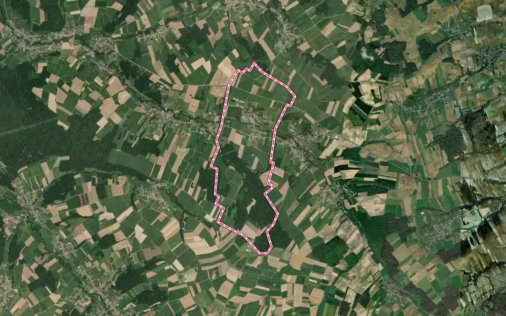 Vue satellite de Franken avec ses contours administratifs