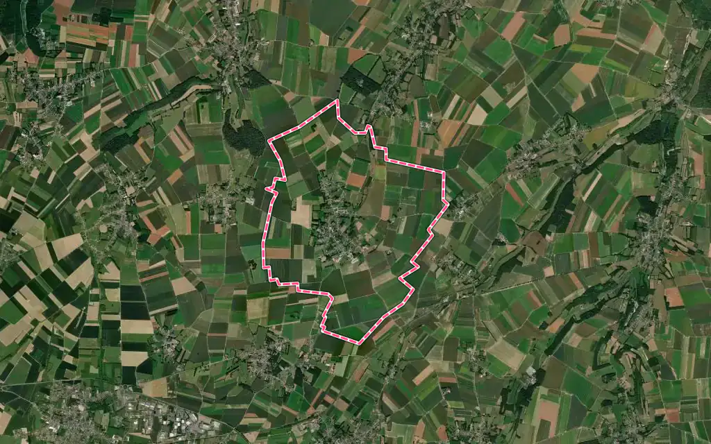 Vue satellite de Franleu avec ses contours administratifs