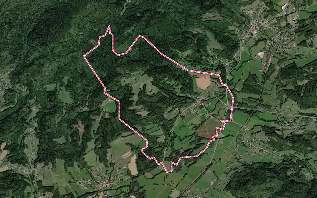 Vue satellite de Frapelle avec ses contours administratifs
