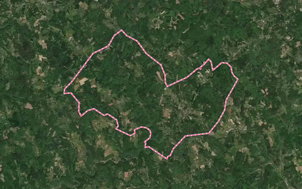 Vue satellite de Frayssinet-le-Gélat avec ses contours administratifs