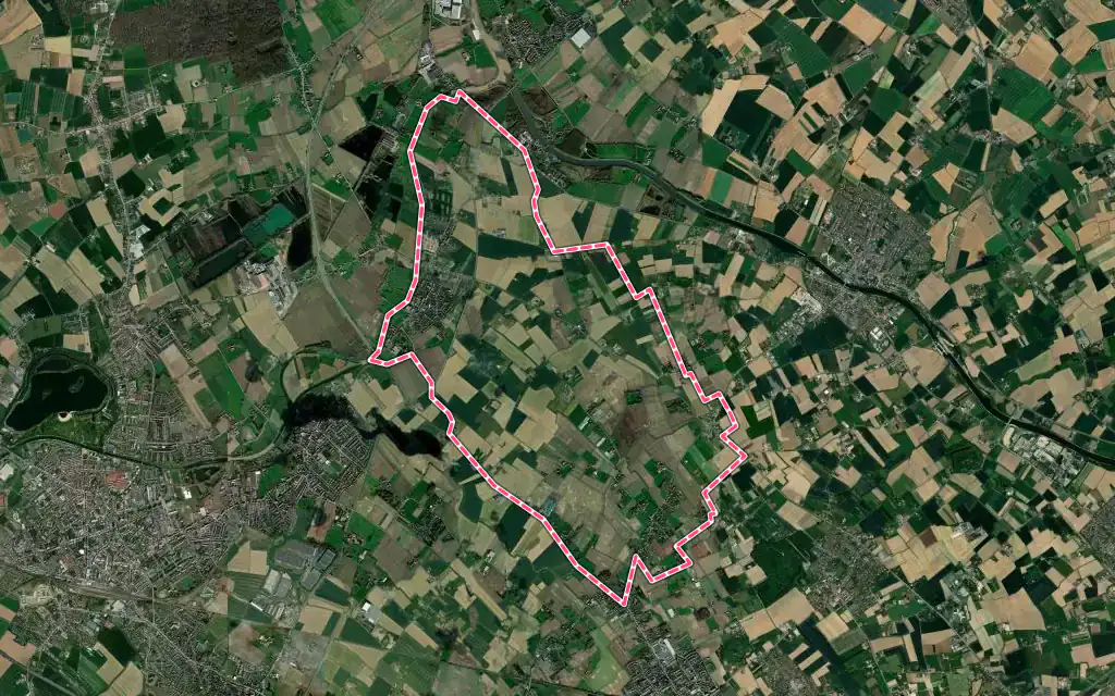 Vue satellite de Frelinghien avec ses contours administratifs