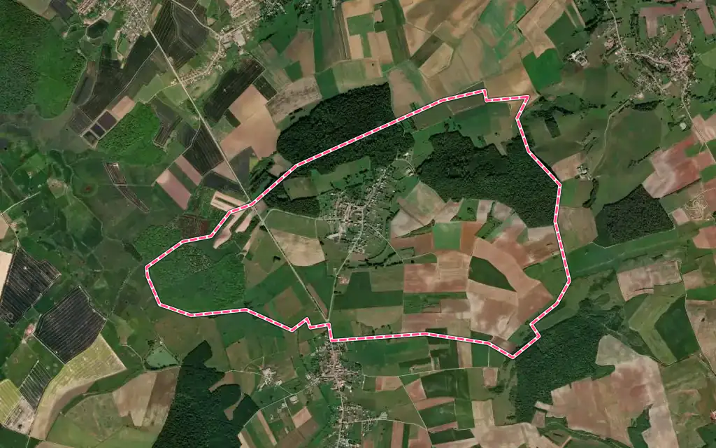Vue satellite de Frémestroff avec ses contours administratifs