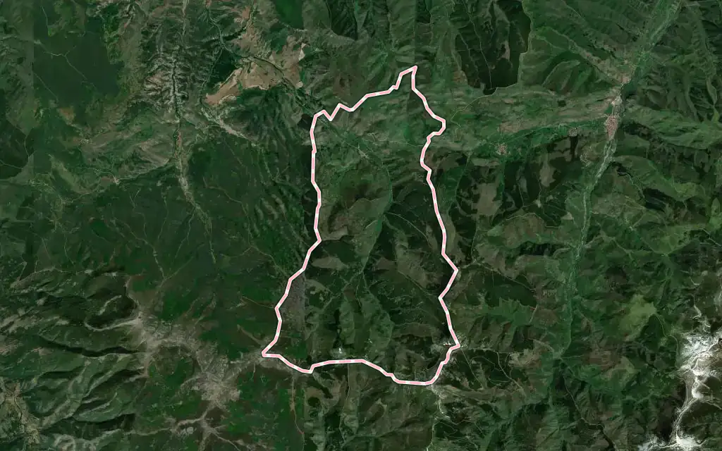Vista satélite de Fresneda de la Sierra Tirón con su contorno administrativo