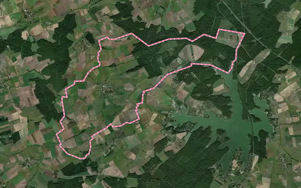 Vue satellite de Fribourg avec ses contours administratifs