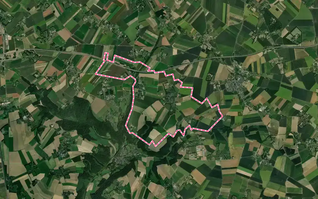 Vue satellite de Frichemesnil avec ses contours administratifs