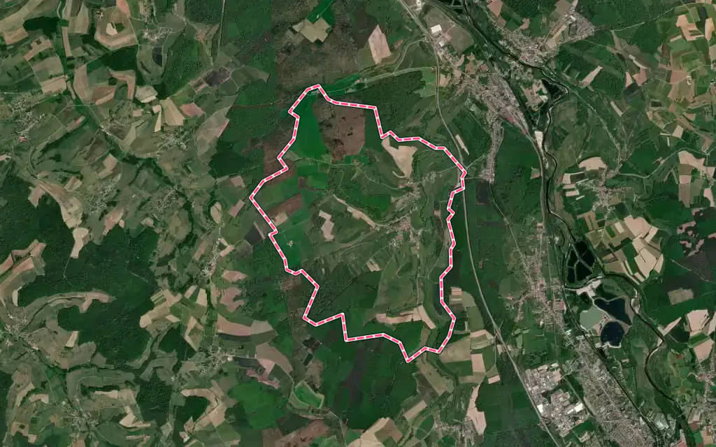 Vue satellite de Frizon avec ses contours administratifs