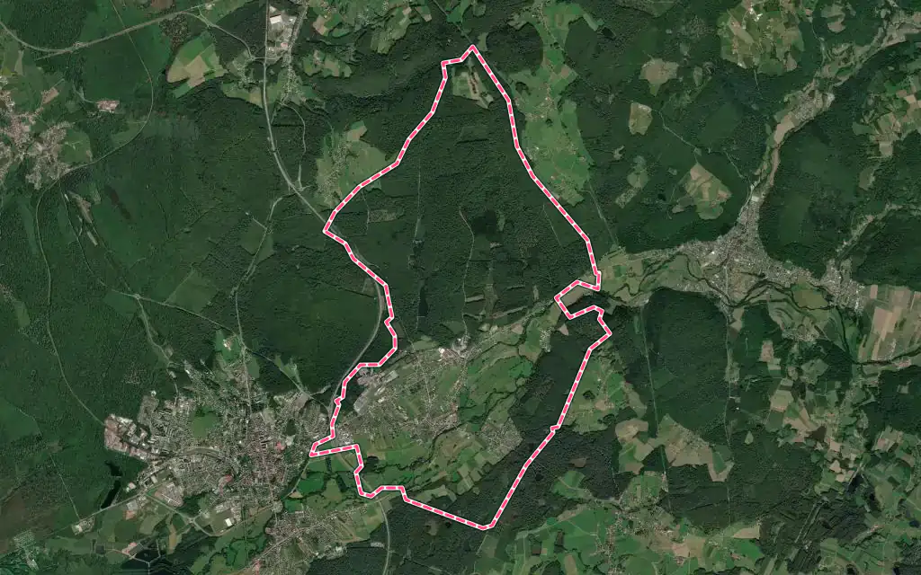 Vue satellite de Froideconche avec ses contours administratifs