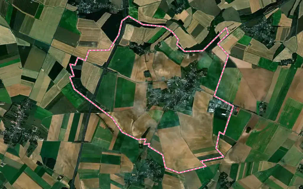 Vue satellite de Froissy avec ses contours administratifs