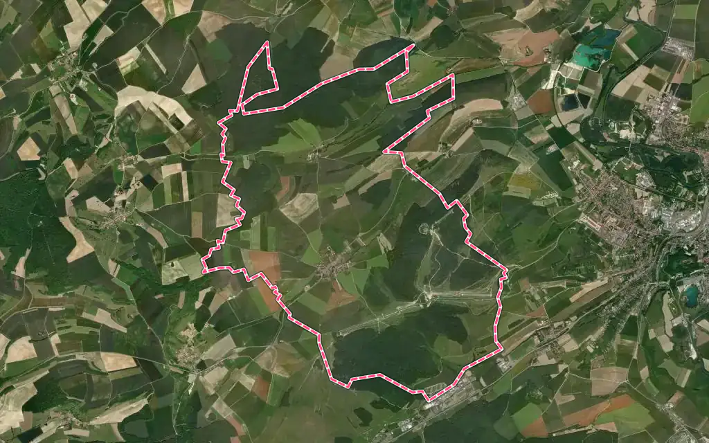 Vue satellite de Fromeréville-les-Vallons avec ses contours administratifs