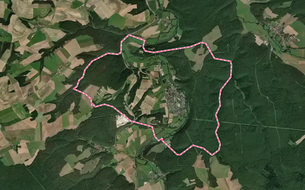 Vue satellite de Froncles avec ses contours administratifs