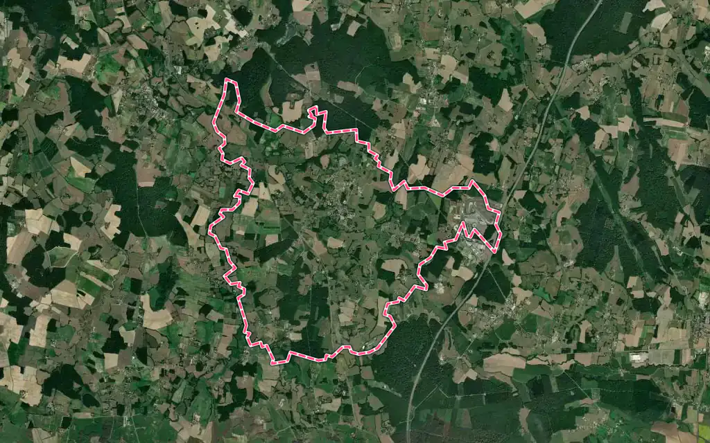Vue satellite de Frontenaud avec ses contours administratifs