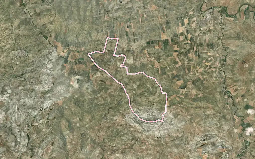 Vista satélite de Fuerte del Rey con su contorno administrativo