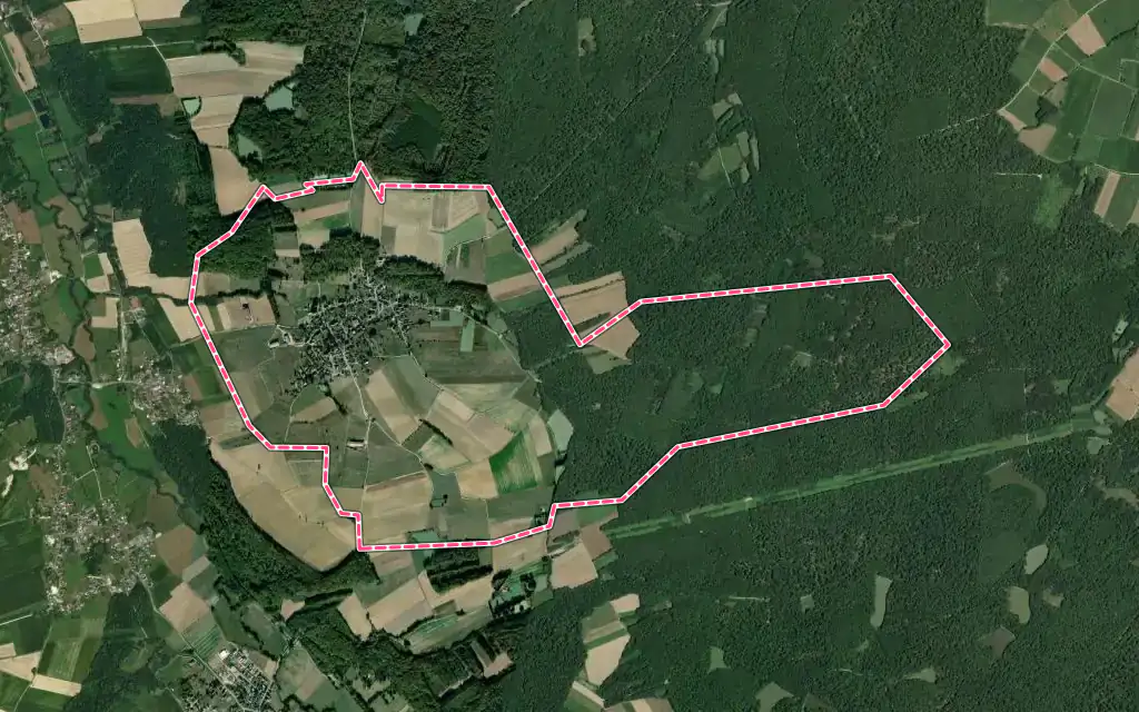 Vue satellite de Fulleren avec ses contours administratifs