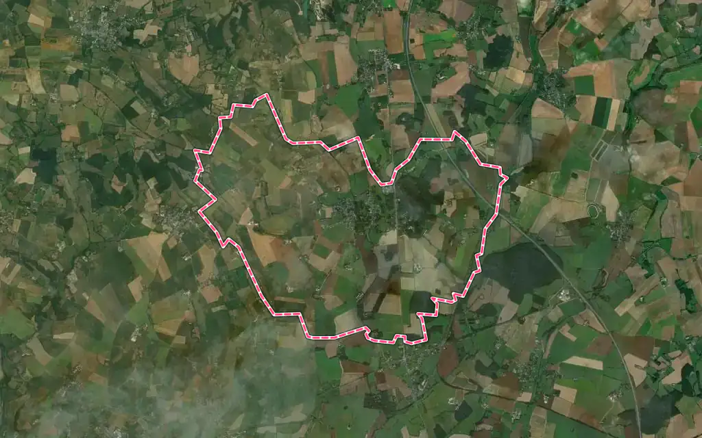 Vue satellite de Fyé avec ses contours administratifs