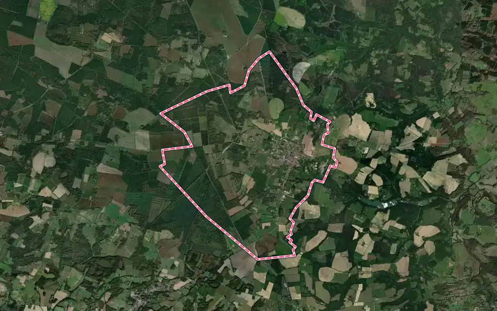 Vue satellite de Gabarret avec ses contours administratifs