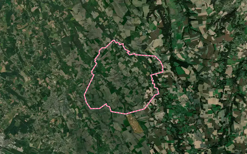 Vue satellite de Gabaston avec ses contours administratifs