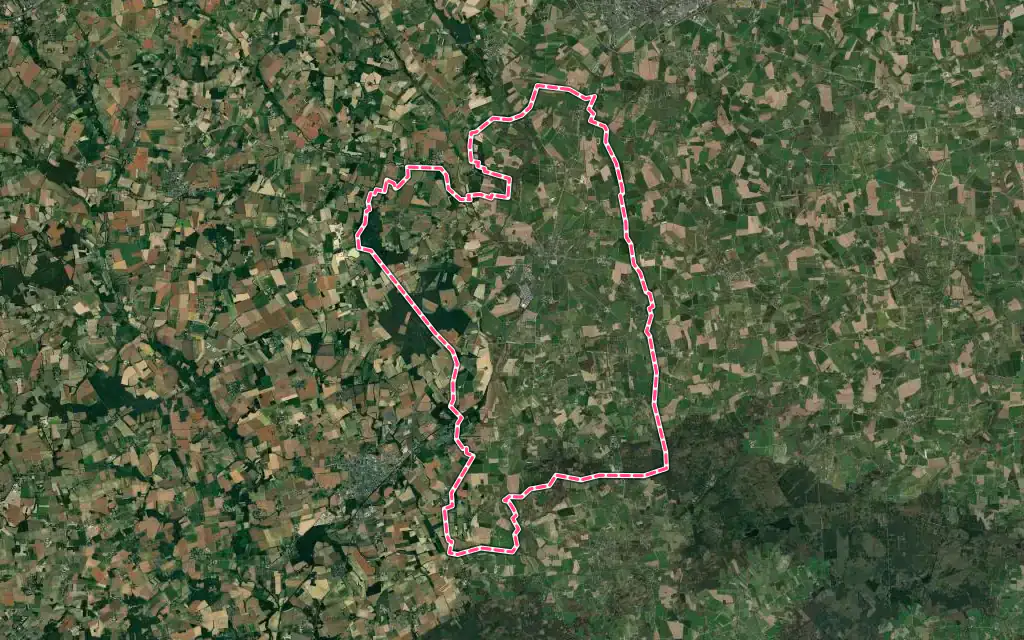 Vue satellite de Gaël avec ses contours administratifs