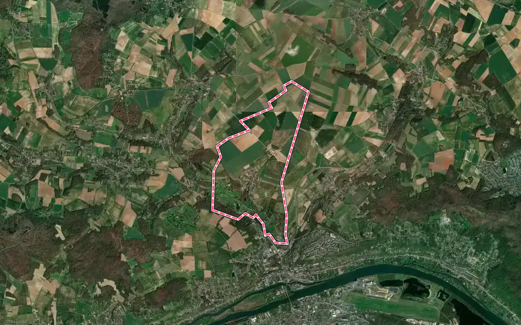 Vue satellite de Gaillon-sur-Montcient avec ses contours administratifs
