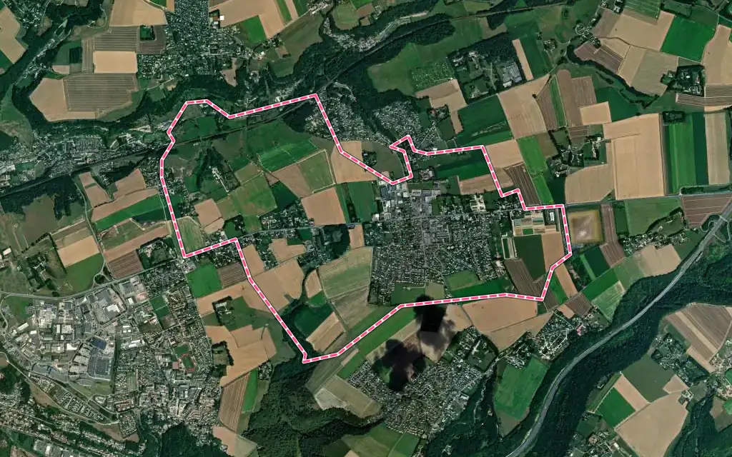 Vue satellite de Gainneville avec ses contours administratifs