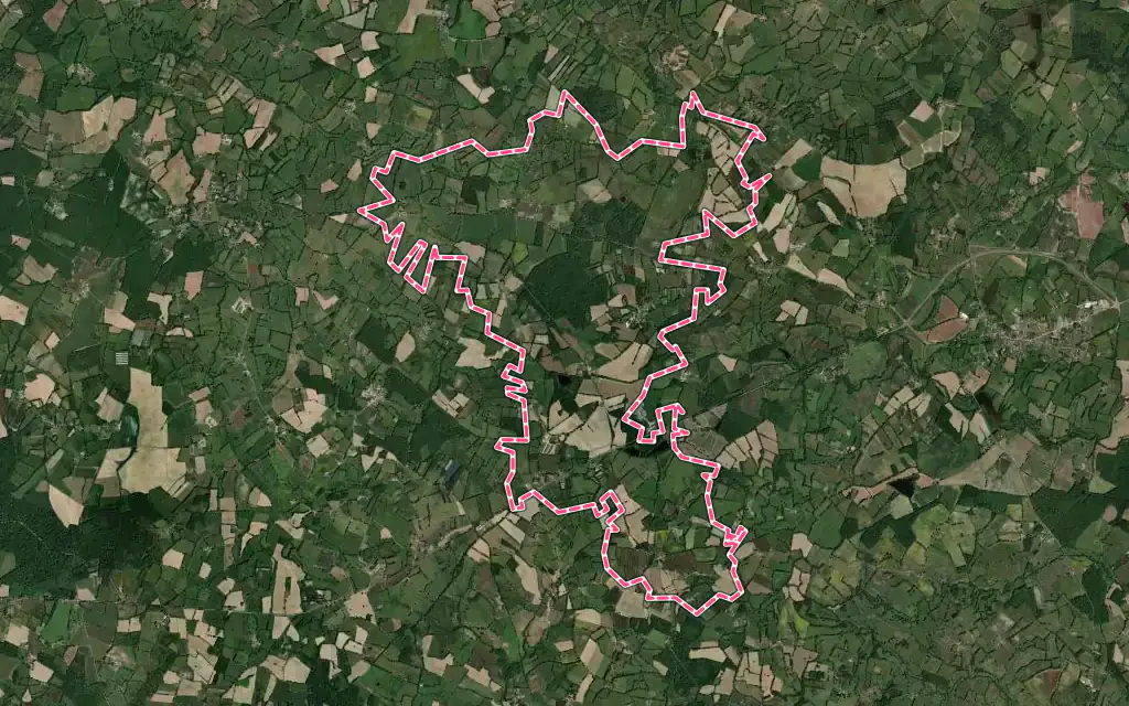 Vue satellite de Gajoubert avec ses contours administratifs