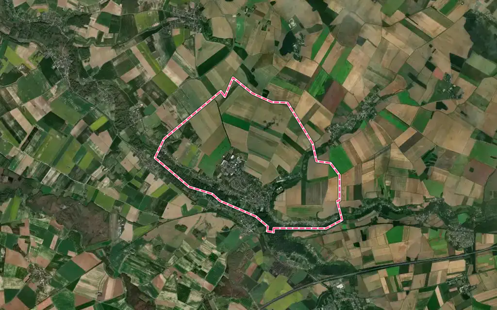 Vue satellite de Gallardon avec ses contours administratifs