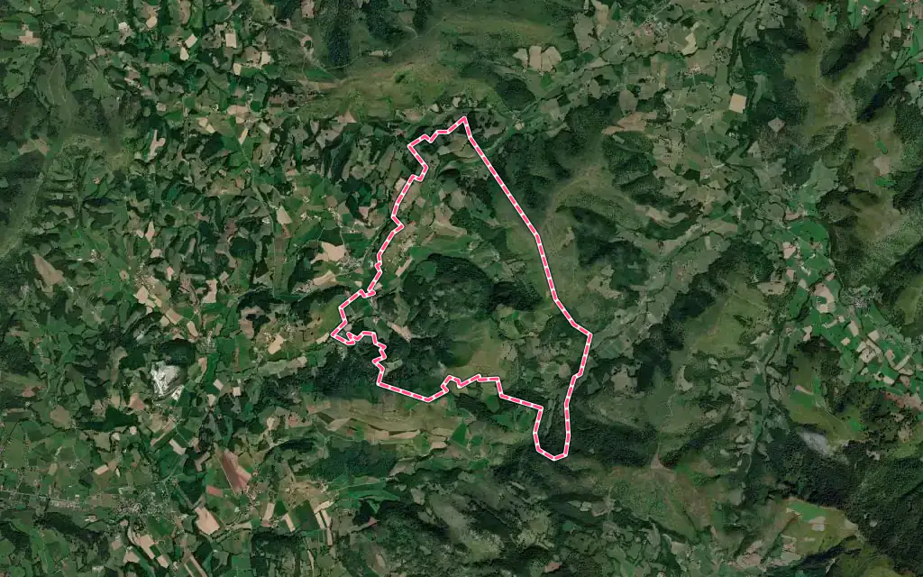Vue satellite de Gamarthe avec ses contours administratifs