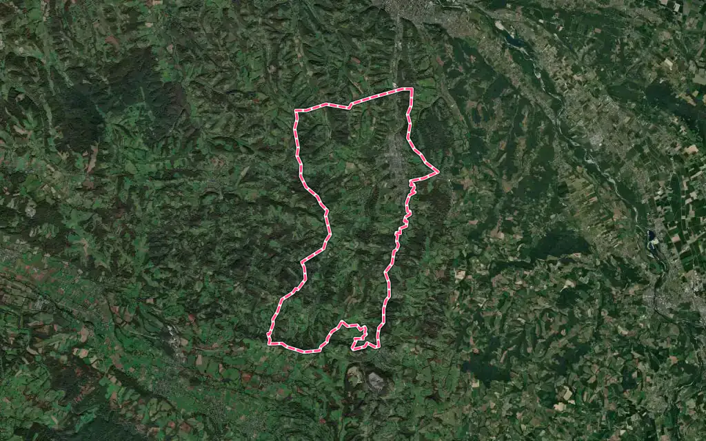 Vue satellite de Gan avec ses contours administratifs