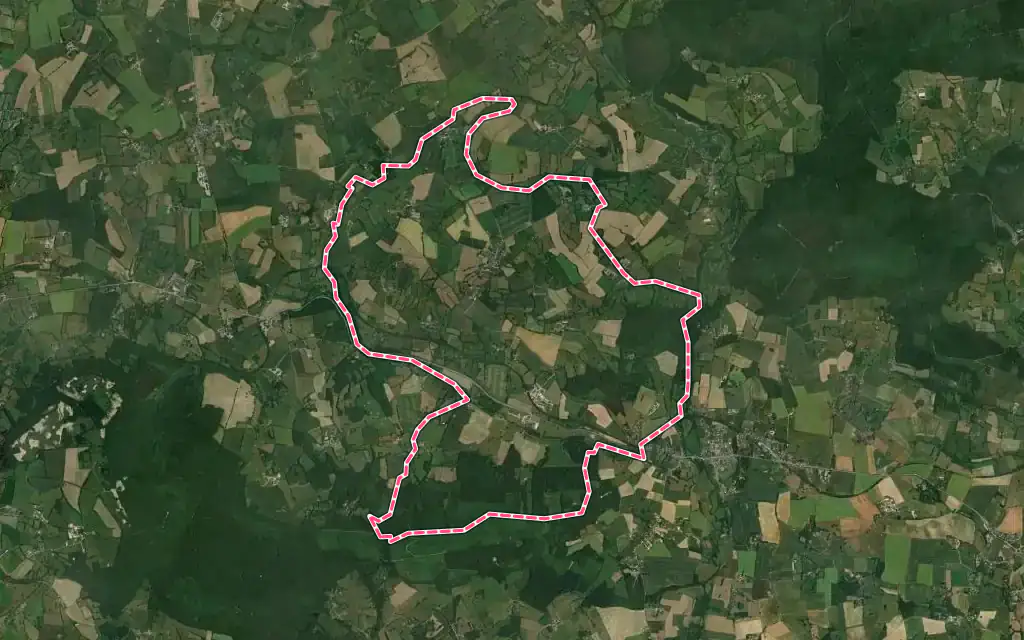 Vue satellite de Gandelain avec ses contours administratifs