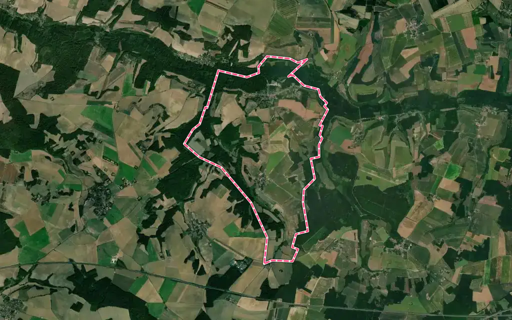Vue satellite de Gandelu avec ses contours administratifs
