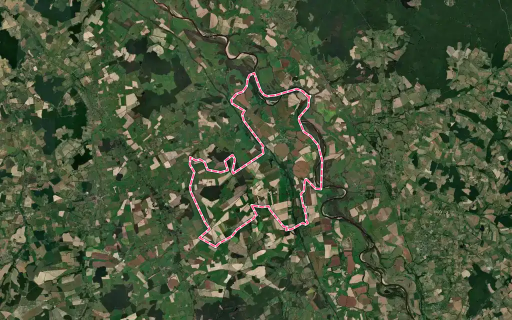 Vue satellite de Gannay-sur-Loire avec ses contours administratifs
