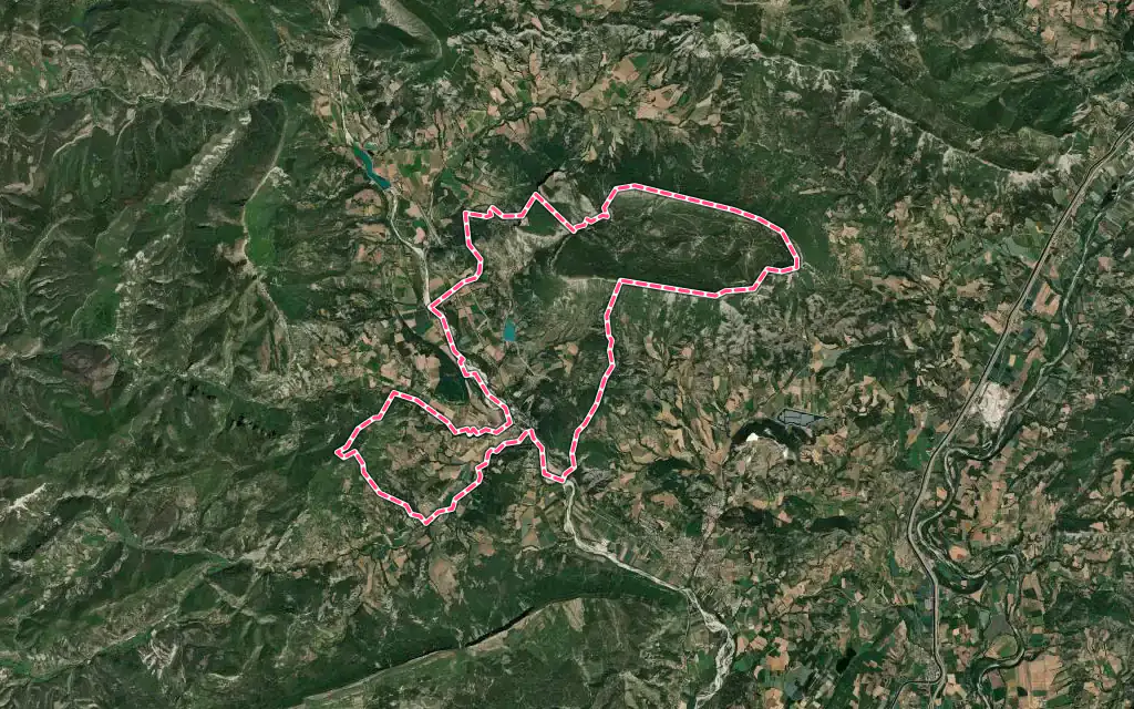 Vue satellite de Garde-Colombe avec ses contours administratifs