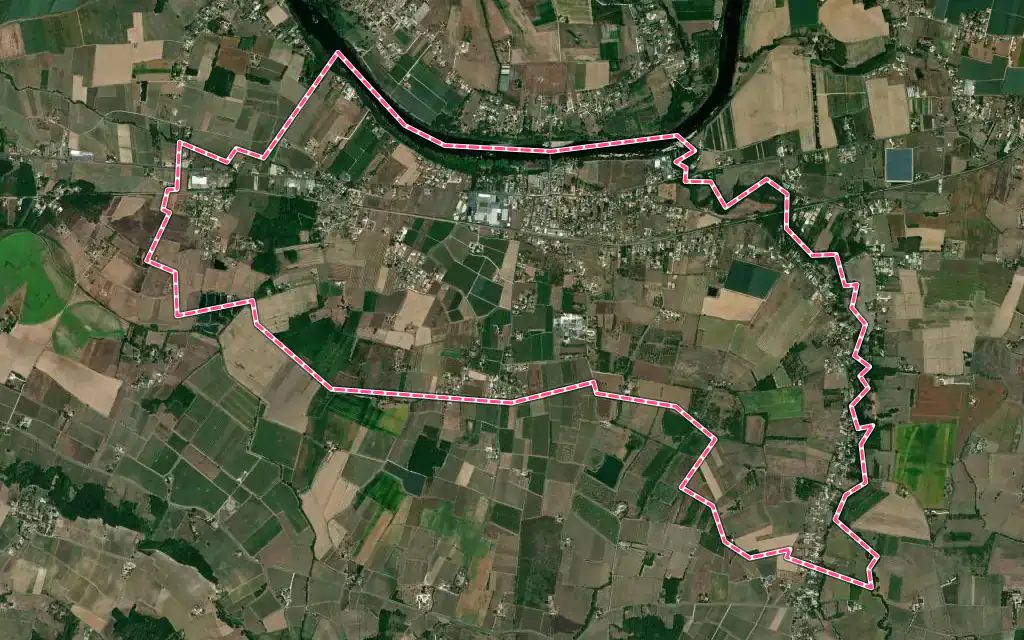 Vue satellite de Gardonne avec ses contours administratifs