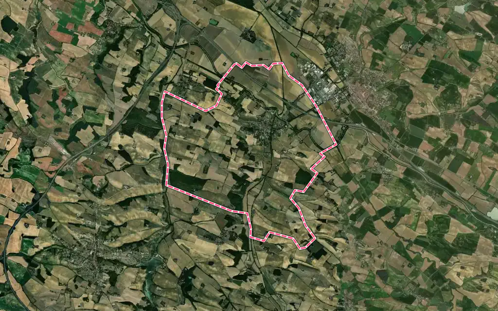 Vue satellite de Gardouch avec ses contours administratifs