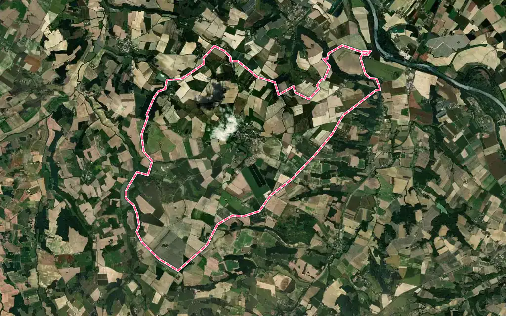 Vue satellite de Garganvillar avec ses contours administratifs
