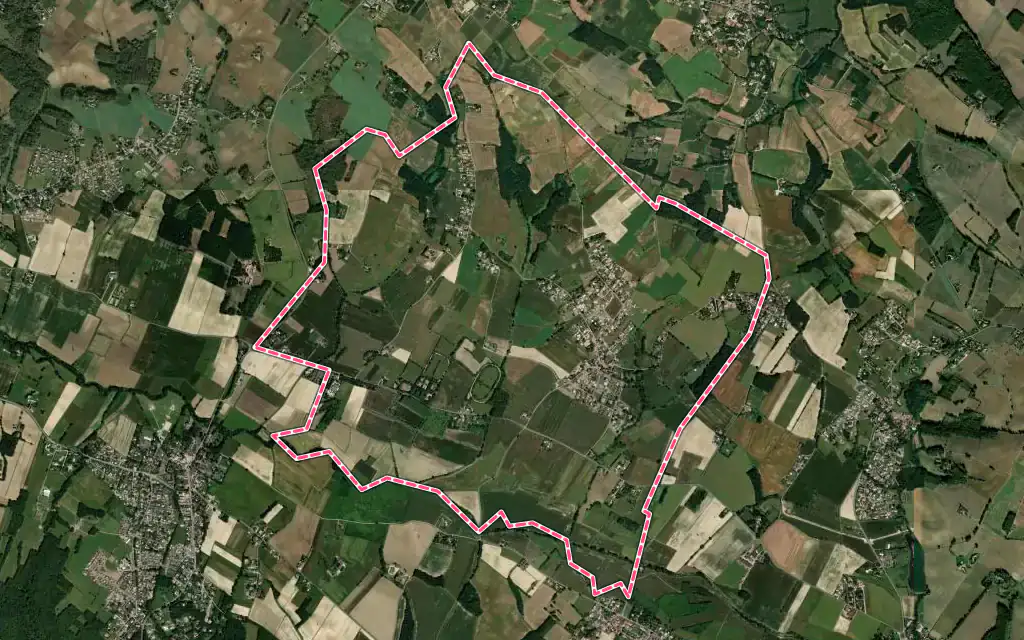 Vue satellite de Gargas avec ses contours administratifs